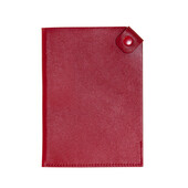 Чехол для паспорта PURE 140*90 мм., застежка на кнопке, натуральная кожа (гладкая), красный