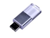 USB 2.0- флешка промо на 64 Гб прямоугольной формы, выдвижной механизм