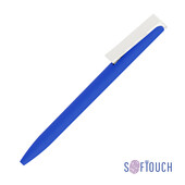 Ручка шариковая "Clive", покрытие soft touch синий с белым