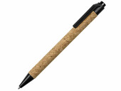 Ручка из пробки и переработанной пшеницы шариковая "Evora", пробка/черный