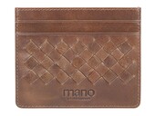 Портмоне для кредитных карт Mano "Don Luca", натуральная кожа в коньячном цвете, 10,3 х 8,3 см