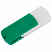 USB flash-карта "Easy" (8Гб),белая с зеленым, 5,7х1,9х1см,пластик