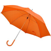 Зонт-трость с пластиковой ручкой, механический; оранжевый; D=103 см; нейлон; шелкография