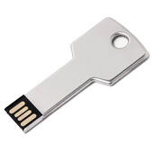 USB flash-карта KEY (16Гб), серебристая, 5,7х2,4х0,3 см, металл